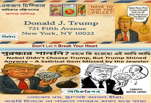 ডোনাল্ড ট্রাম্প-এর প্রতি সমবেদনা জানাতে এক সাহিত্যমূলক উন্মুক্ত চিঠি—নোবেল না পেলেও ইতিহাস তাঁকে ভুলবে না।